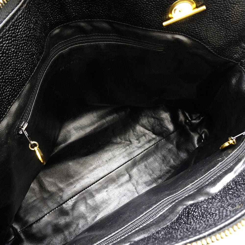 Chanel Shoulder Tote Bag Caviar Skin Black