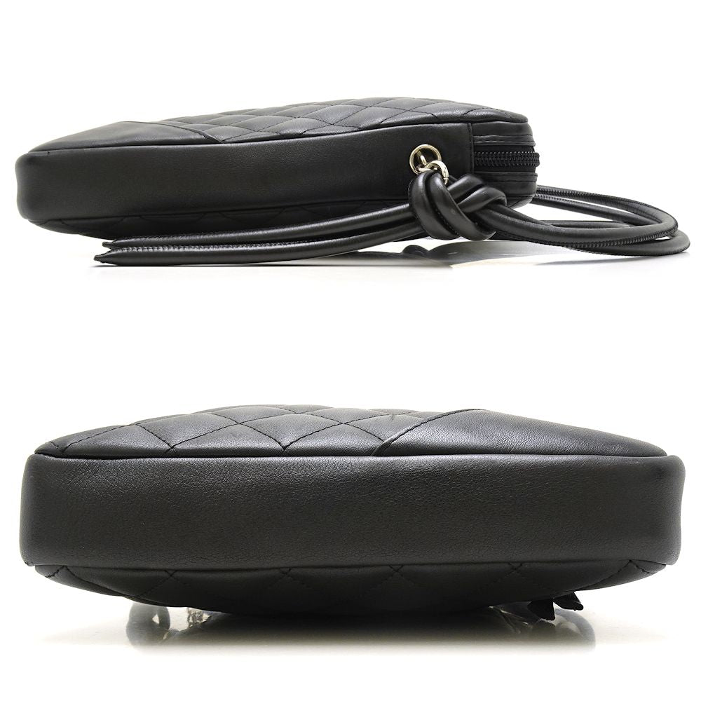 Chanel Cambon Line Shoulder Bag Crossbody Black Calf