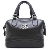 Chanel Mini Boston Bag Handbag Leather Black