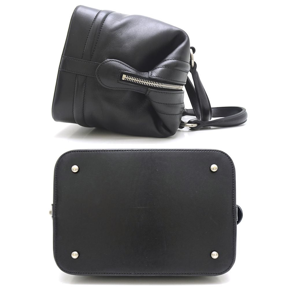 Chanel Mini Boston Bag Handbag Leather Black