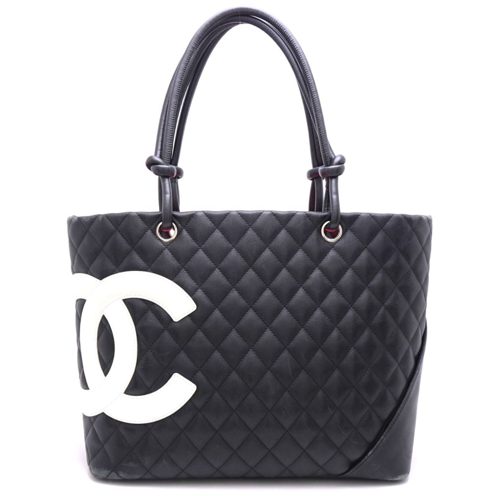 Chanel Cambon Line Tote Bag Large Calf Black