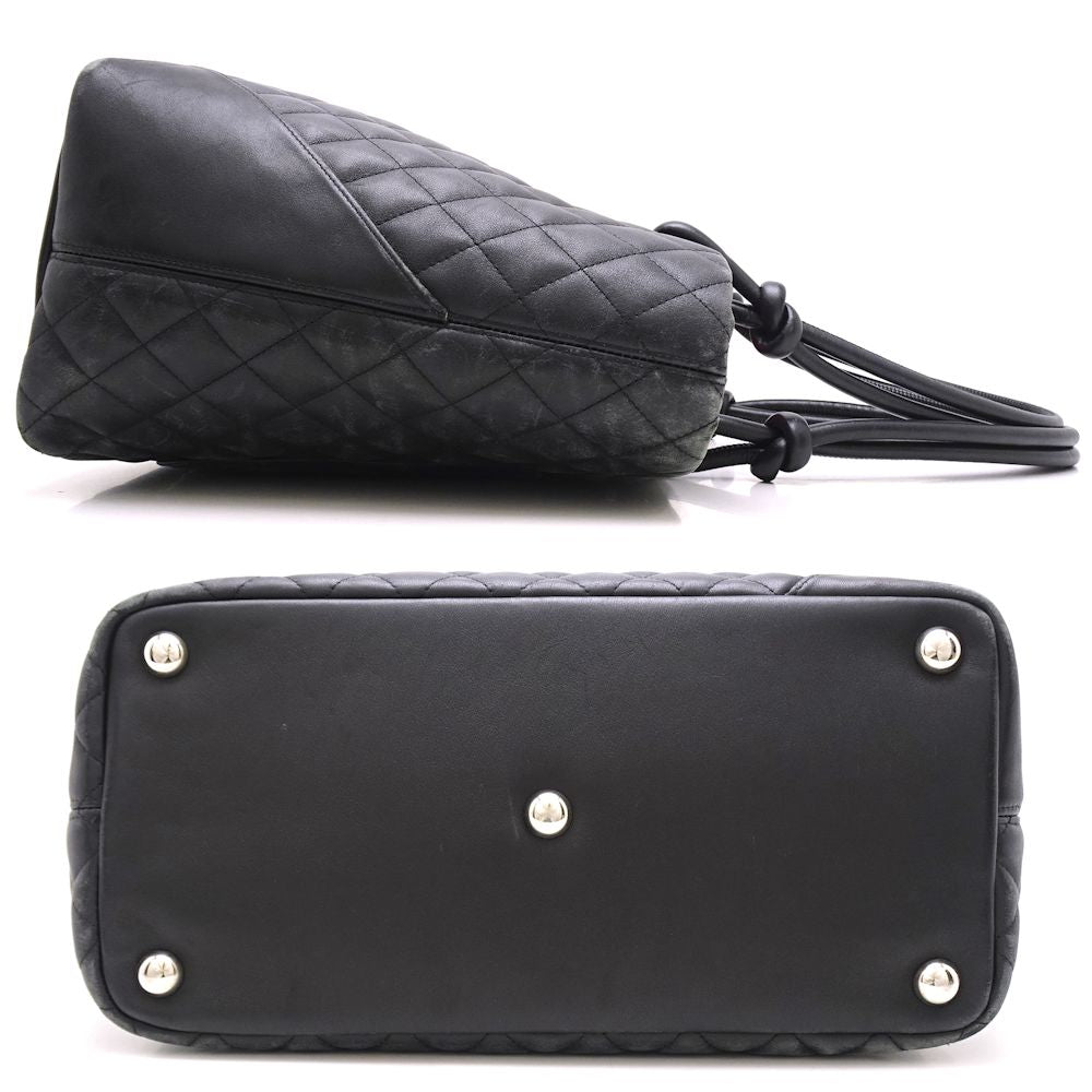 Chanel Cambon Line Tote Bag Large Calf Black