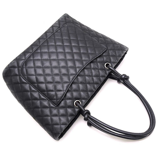Chanel Cambon Line Tote Bag Large Calf Black
