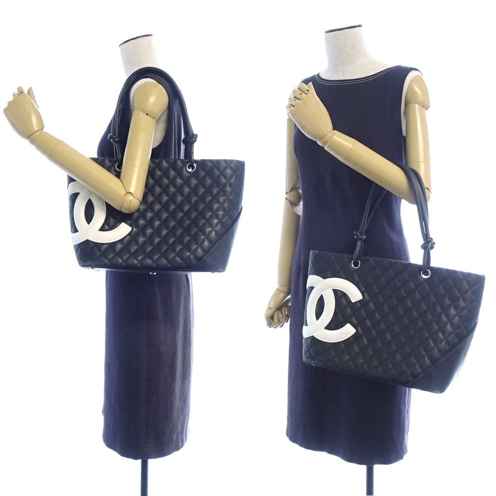 Chanel Cambon Line Tote Bag Large Calf Black