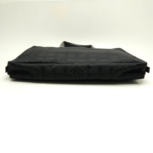 Chanel New Travel Line Briefcase Black Nylon x Leather