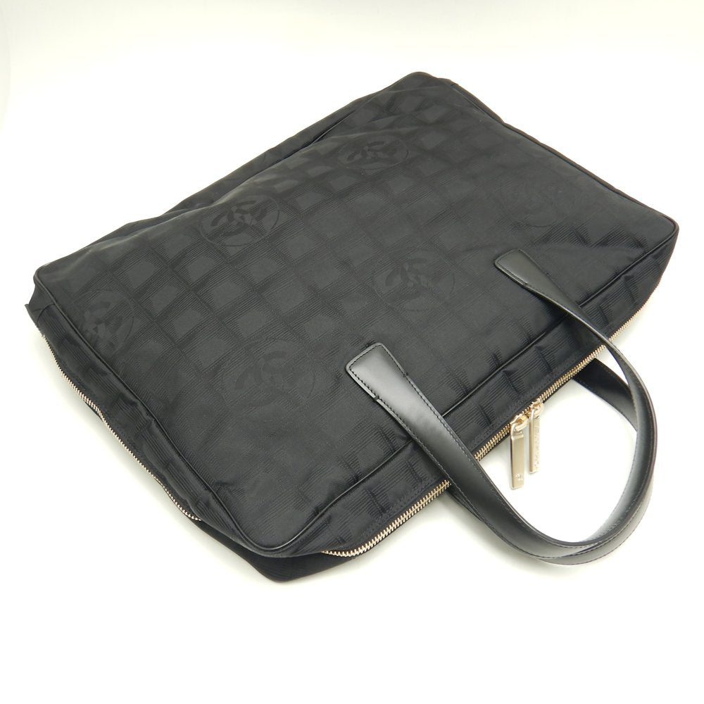 Chanel New Travel Line Briefcase Black Nylon x Leather