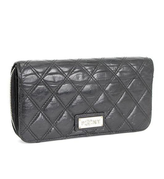 Chanel Matelasse Round Fastener Long Wallet Lamb Black