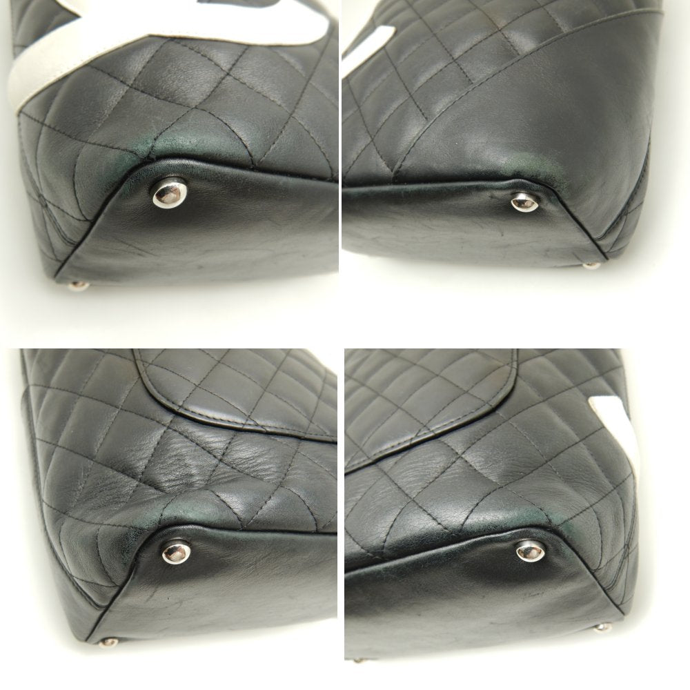 Chanel Cambon Line Medium Tote Bag Calf Black x White