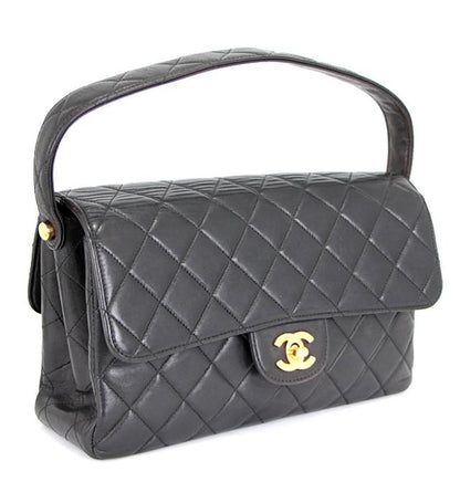 Chanel Double Face Matelasse 25 Handbag Lambskin Black