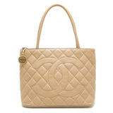 Chanel Reprint Tote Bag Caviar Skin Beige Matelasse