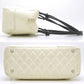 Chanel Cambon Line Bowling Bag Leather x Python White