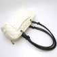 Chanel Cambon Line Bowling Bag Leather x Python White