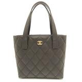 Chanel Wild Stitch Tote Bag Leather Matte Brown