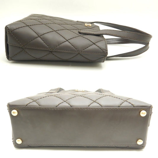 Chanel Wild Stitch Tote Bag Leather Matte Brown