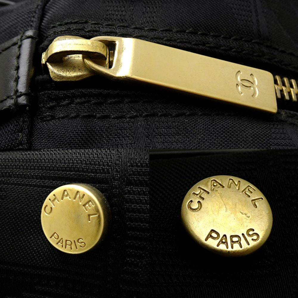 Chanel New Travel Line Mini Boston Bag Handbag Black