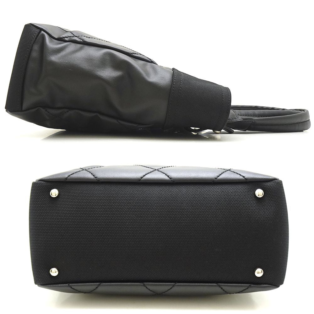 Chanel Paris Biarritz Tote PM Canvas x Leather Black