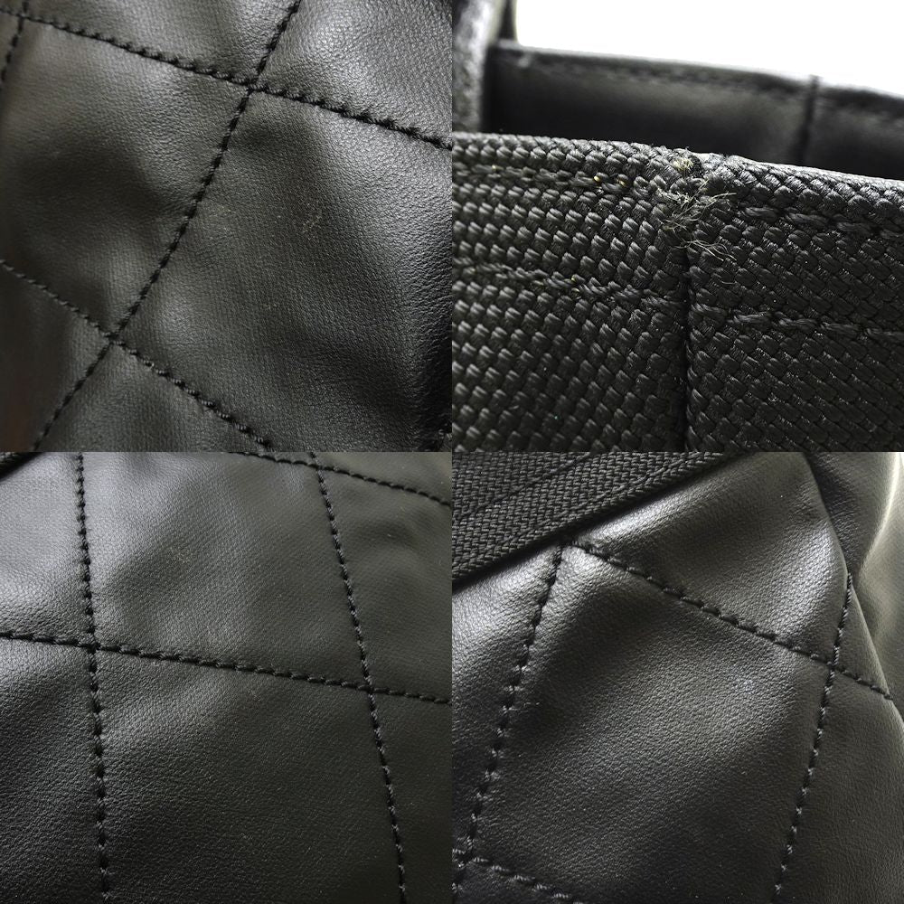 Chanel Paris Biarritz Tote PM Canvas x Leather Black