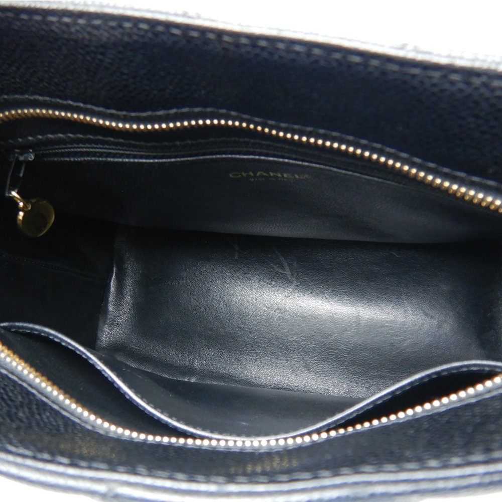 Chanel Reprint Tote Bag Caviar Skin Black