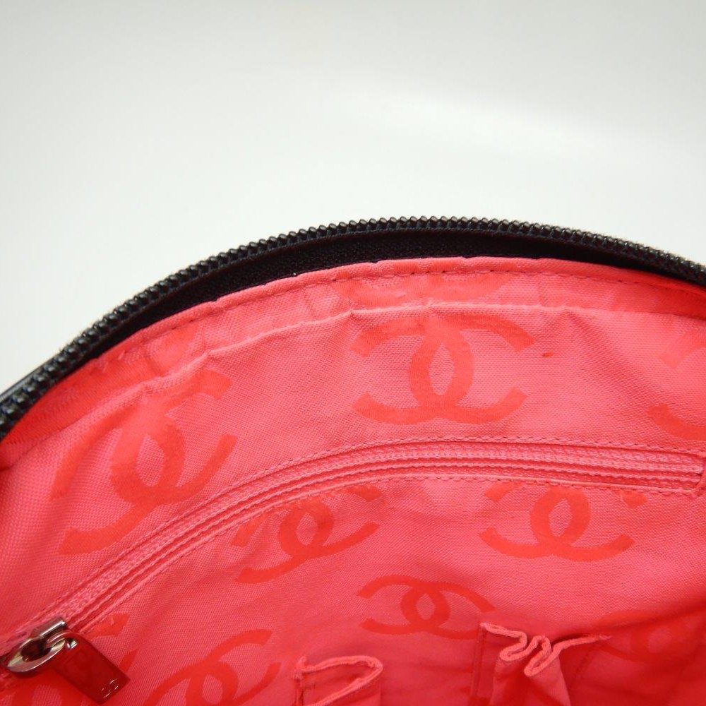Chanel Cambon Line Shoulder Bag Diagonal Lambskin Black White