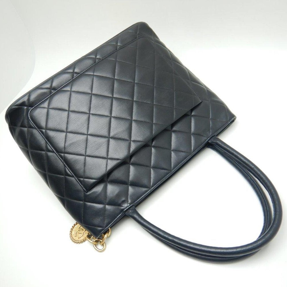 Chanel Reprint Tote Bag Lambskin Black Matelasse