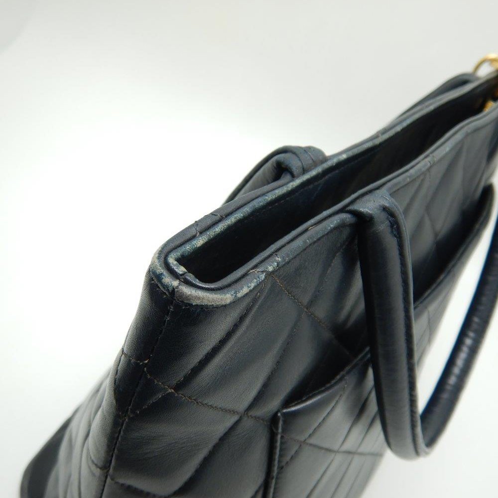 Chanel Reprint Tote Bag Lambskin Black Matelasse