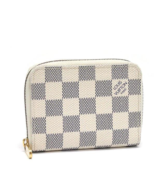 Louis Vuitton Zippy Coin Purse Case Damier Azur White