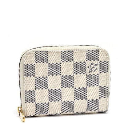 Louis Vuitton Zippy Coin Purse Case Damier Azur White