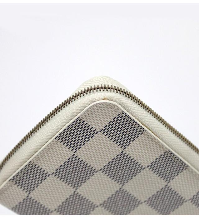 Louis Vuitton Zippy Coin Purse Case Damier Azur White