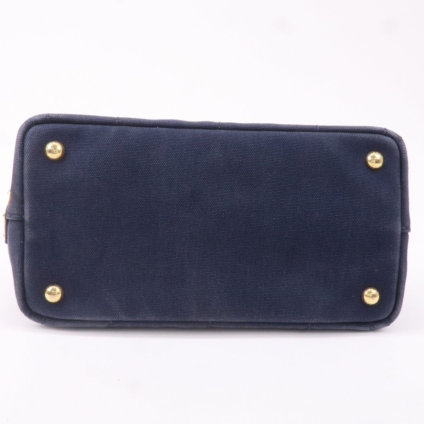 Prada Canapa Mini Canvas 2Way Tote Bag Hand Bag Navy 1BG439
