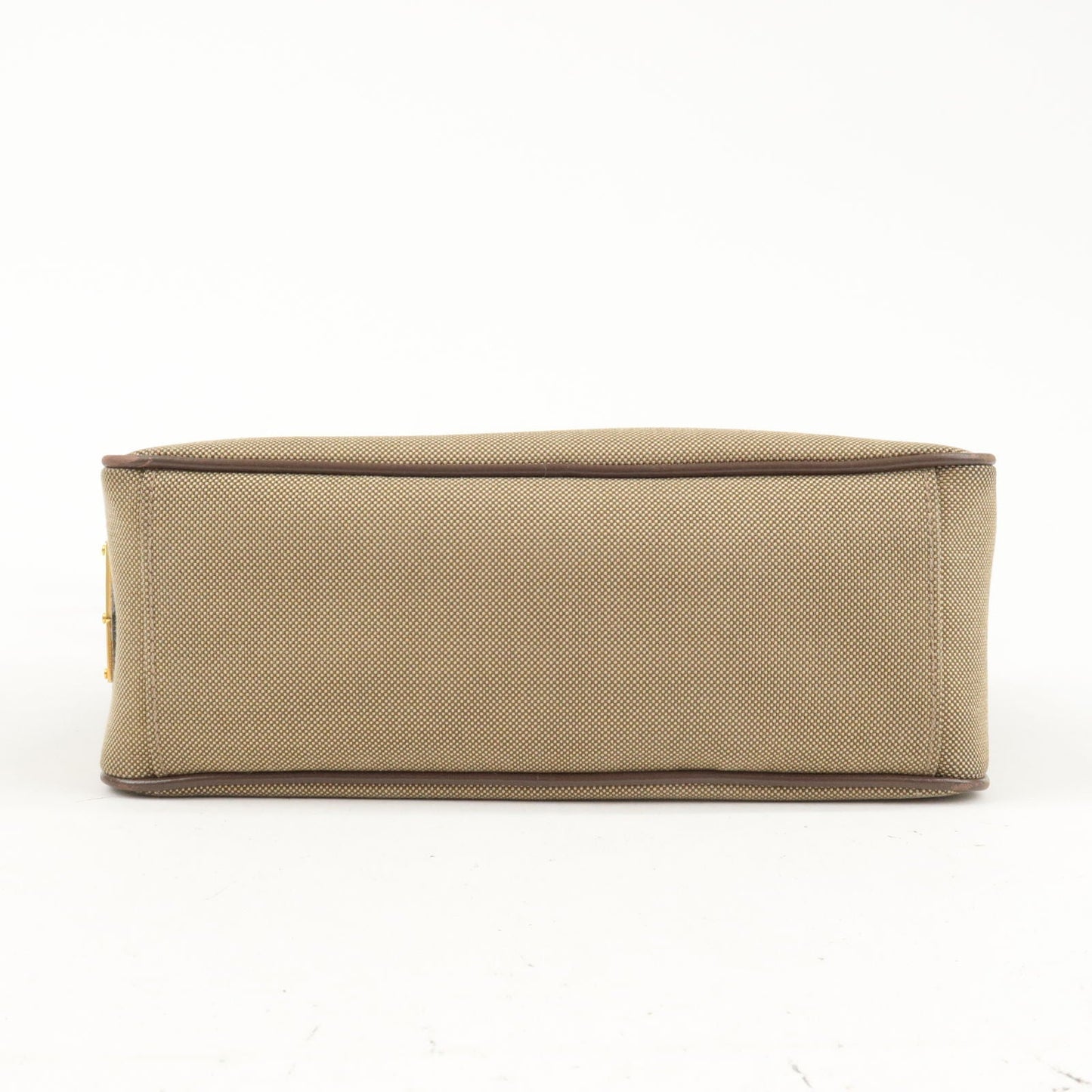 Prada Logo Jacquard Leather Shoulder Bag Beige Brown 1BH089