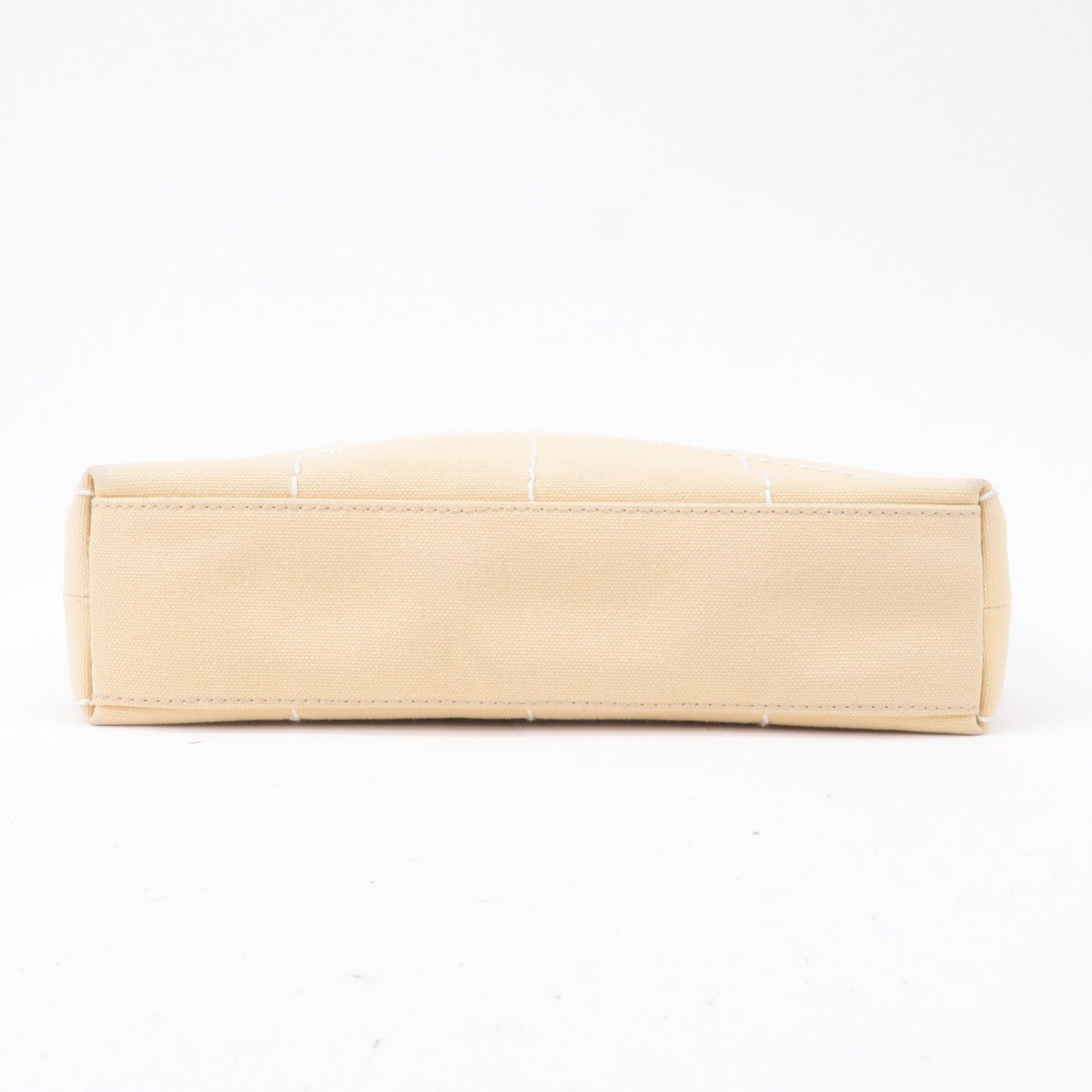 CHANEL Chocolate Bar Canvas Hand Bag Shoulder Bag Beige