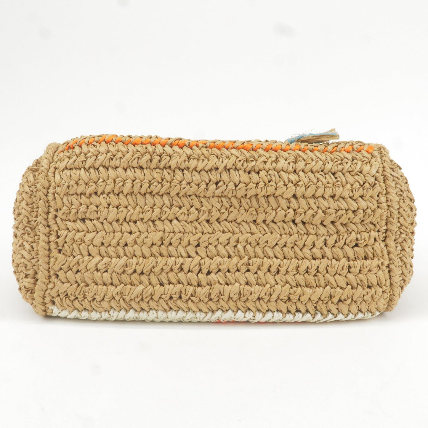 Prada Raffia Tricot Canapa 2WAY Basket Bag Hand Bag Caramel Orange