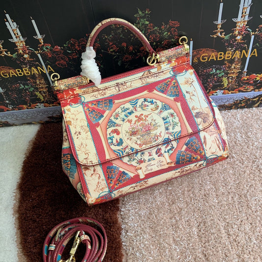 DG Medium Sicily Handbag Unique Print Motifs Muticolour For Women 10.2in/26AmeliaDG