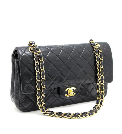 Chanel Matelasse 25 Chain Shoulder Bag W Flap Lamb Black