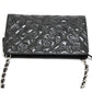 Chanel Matelasse Icon Chain Handbag Pouch Patent Black