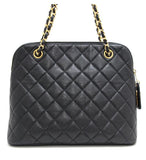 Chanel Matelasse Chain Shoulder Hand Bag Caviar Skin Black
