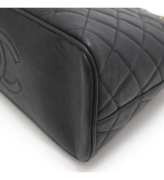 Chanel Matelasse Chain Shoulder Hand Bag Caviar Skin Black