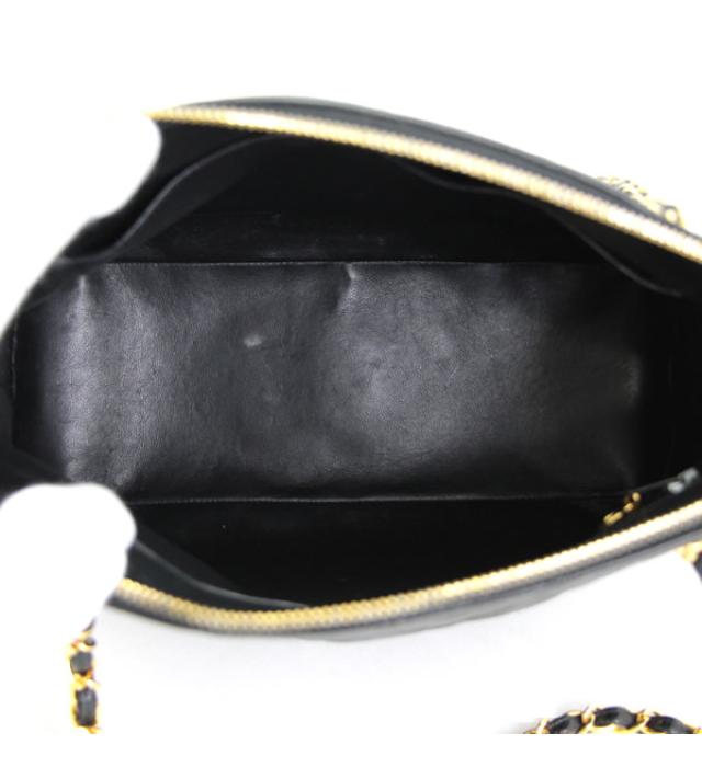 Chanel Matelasse Chain Shoulder Hand Bag Caviar Skin Black
