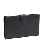 Chanel Clasp Mouth Long Wallet Caviar Skin Black