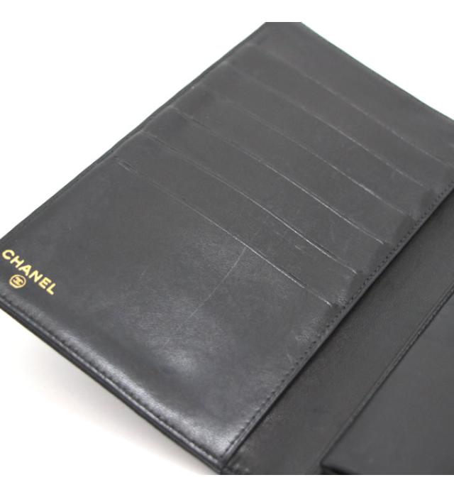 Chanel Clasp Mouth Long Wallet Caviar Skin Black
