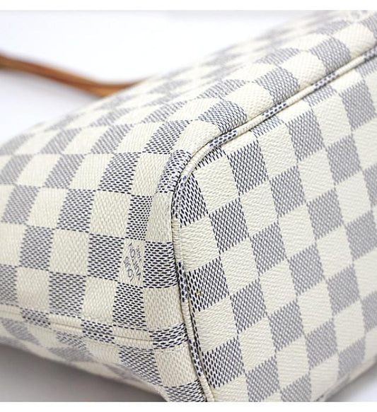 Louis Vuitton Damier Azur Neverfull PM Tote Bag White