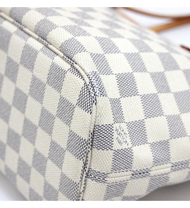 Louis Vuitton Damier Azur Neverfull PM Tote Bag White