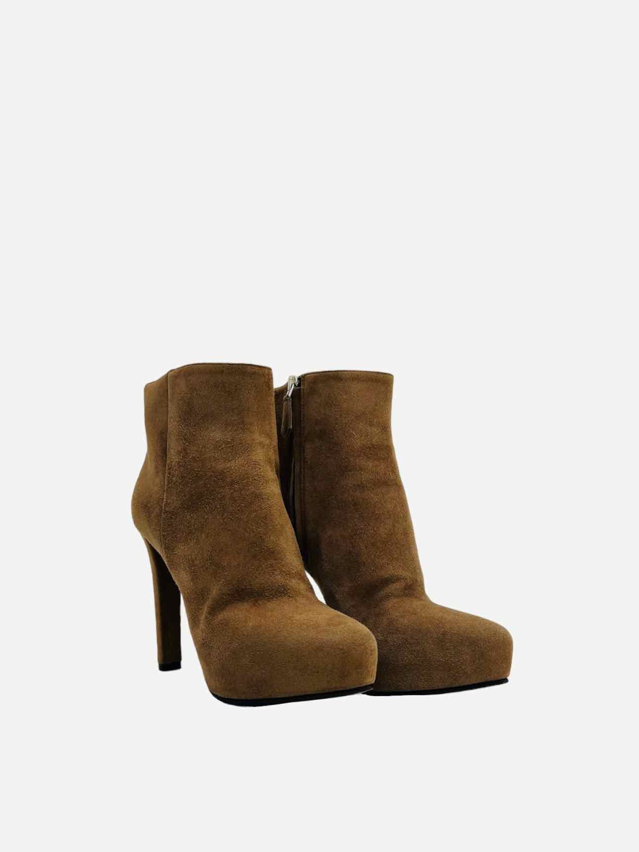 PRADA Platform Brown Size EU 35.5 Ankle Boots