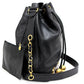 Chanel Triple CocoMark Drawstring Shoulder Bag Black