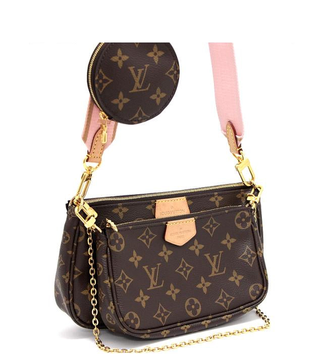 Louis Vuitton Multi Pochette Accessoire Monogram Rose Claire Brown