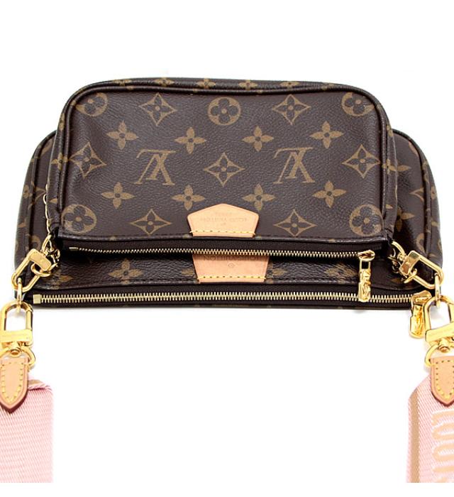 Louis Vuitton Multi Pochette Accessoire Monogram Rose Claire Brown