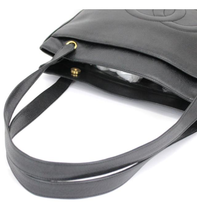Chanel Shoulder Tote Bag Coco Mark Caviar Black