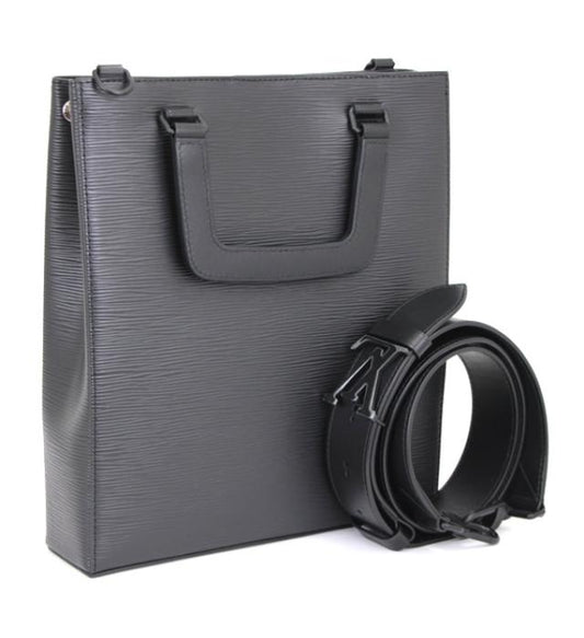 Louis Vuitton Epi Sac Plat Fold Shoulder Bag Black