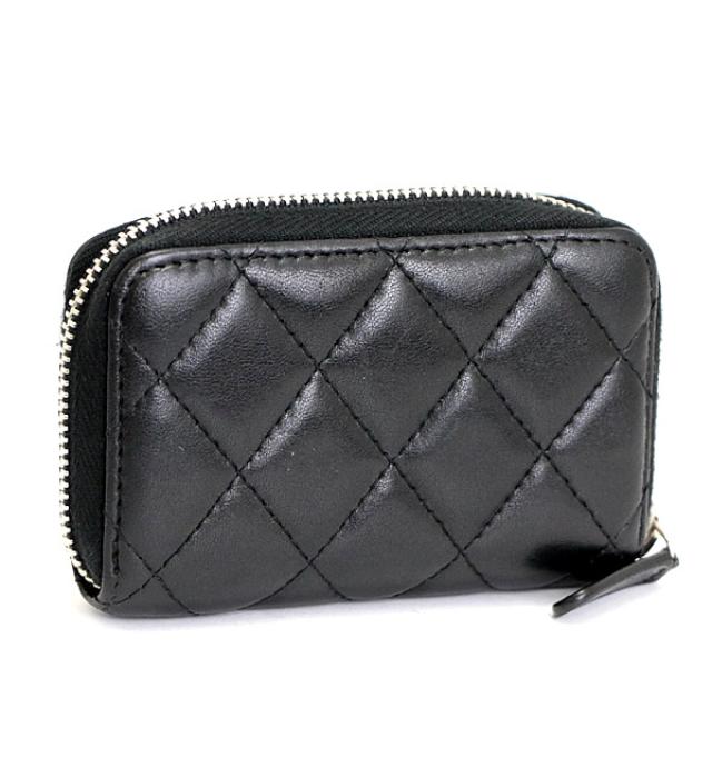 Chanel Matelasse Round Fastener Wallet Lambskin Black