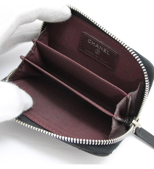 Chanel Matelasse Round Fastener Wallet Lambskin Black